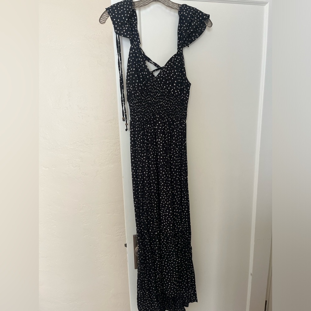 Angie back tie dress w/ smocked waist